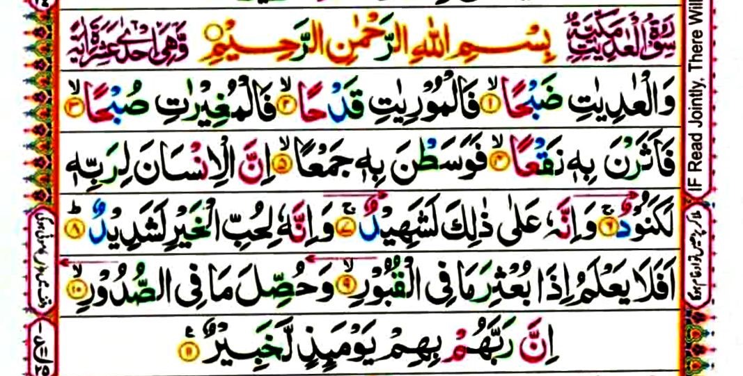 Surat Al Adiyat Arab, Latin and Terjemah Bahasa Indonesia سورة العاديات